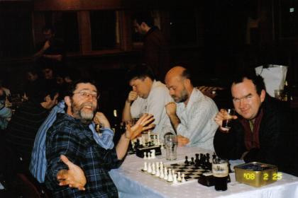 John Cassidy and Stephen Short enjoying a blitz game.